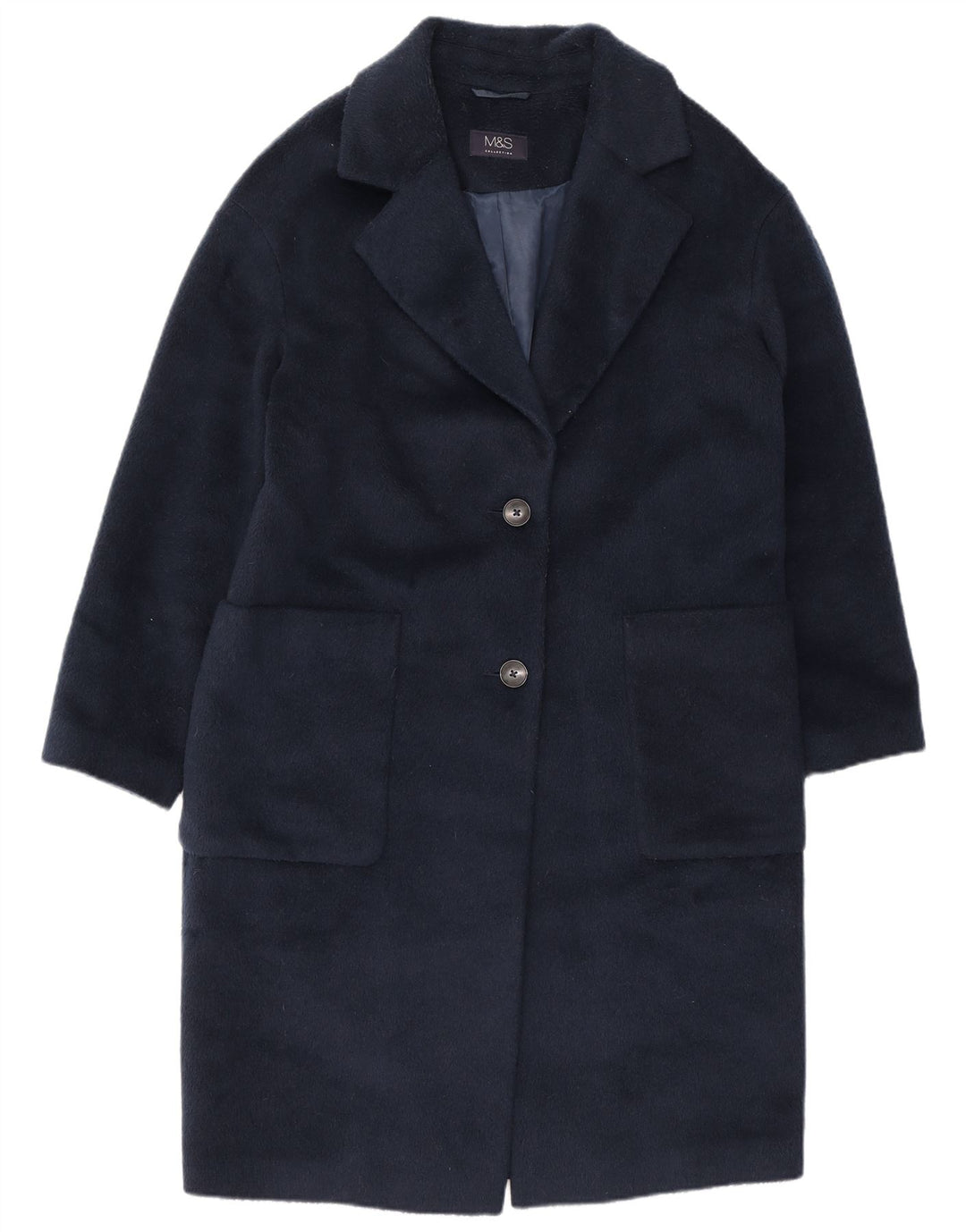 Marks & Spencer Γυναικείο Πανωφόρι UK 12 Medium Navy Blue Polyester
