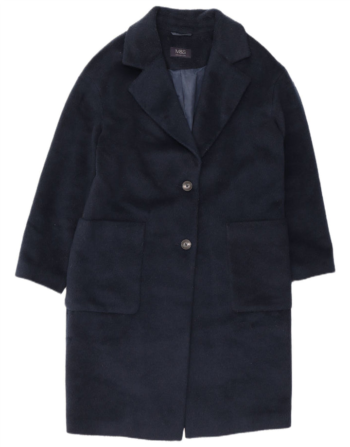 Marks & Spencer Γυναικείο Πανωφόρι UK 12 Medium Navy Blue Polyester