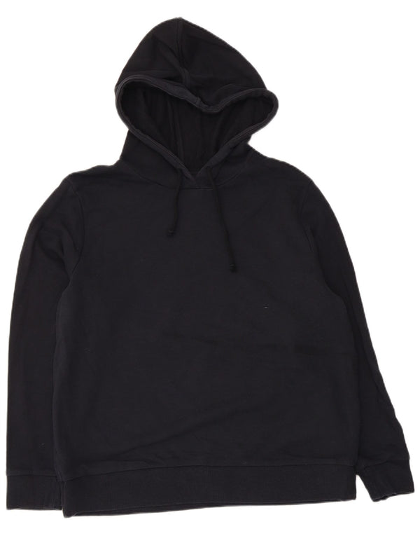 Marks & Spencer Womens Hoodie Jumper UK 14 Large Black Cotton