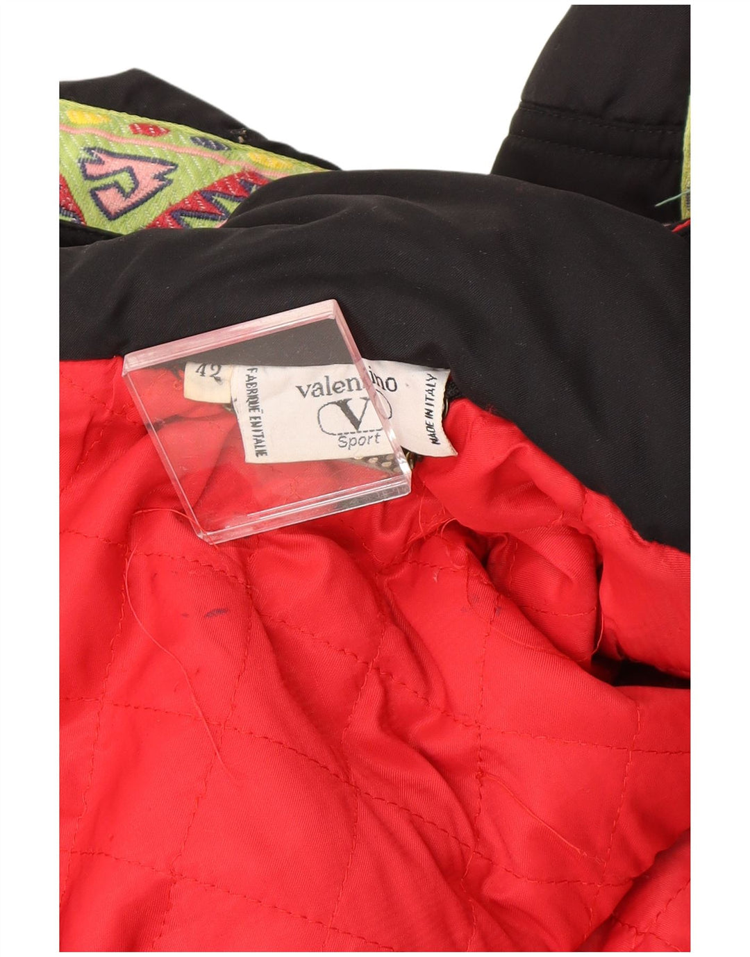 Ανδρικό τζάκετ Valentino με κουκούλα US 42 XL Μαύρο γεωμετρικό πολυεστέρα