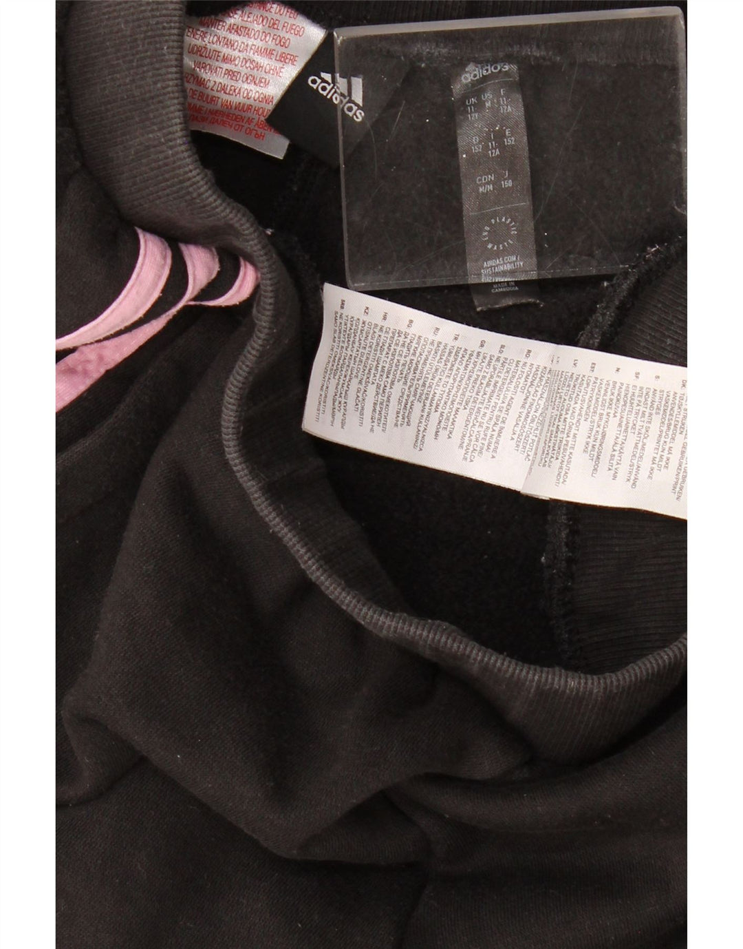 ADIDAS Κορίτσια αθλητική φόρμα παντελόνι Joggers 11-12 ετών μαύρο βαμβακερό