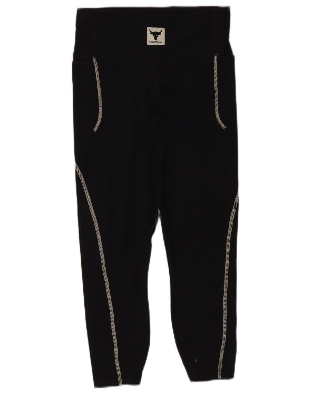 Under Armour Womens Project Rock Capri Leggings UK 8 Small Black Nylon