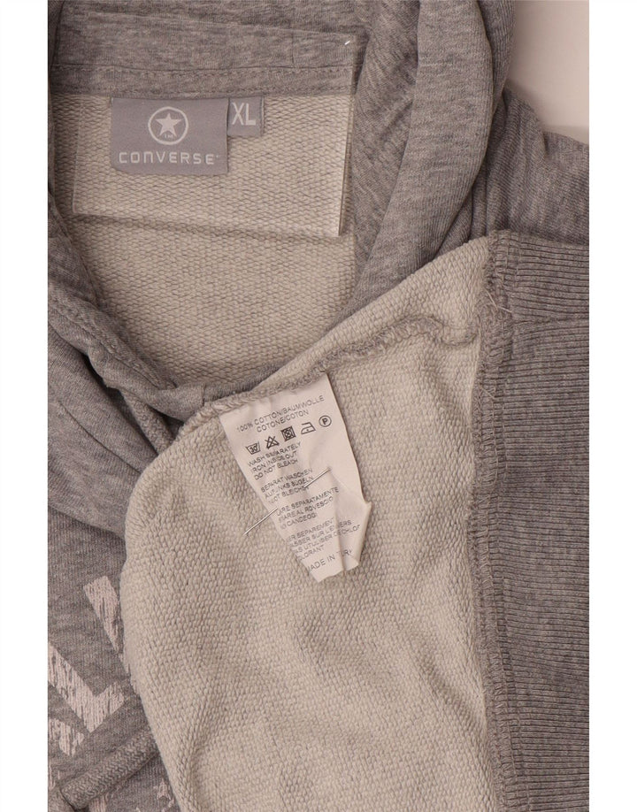 Γυναικείο CONVERSE All Star Longline Graphic Hoodie Jumper UK 18 XL Grey
