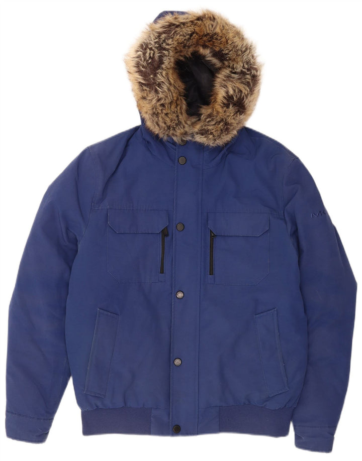 Michael Kors Ανδρικό μπουφάν μπουφάν με κουκούλα UK 36 Small Blue Polyester