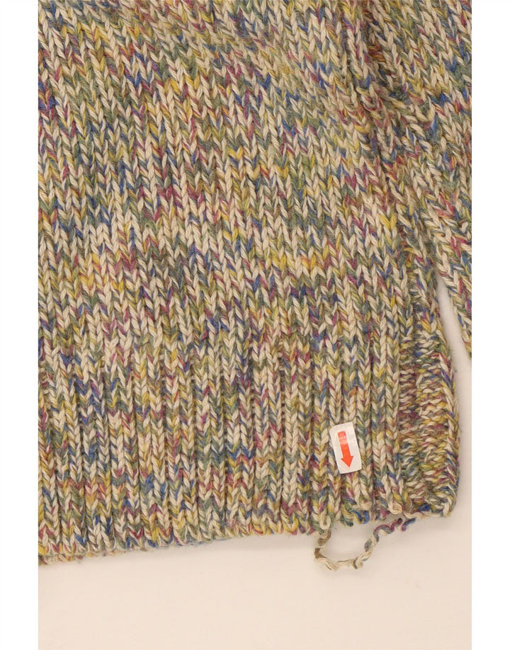 Χοντρό πρόσωπο γυναικείο πουλόβερ με λαιμό χελώνα UK 10 Small πολύχρωμο