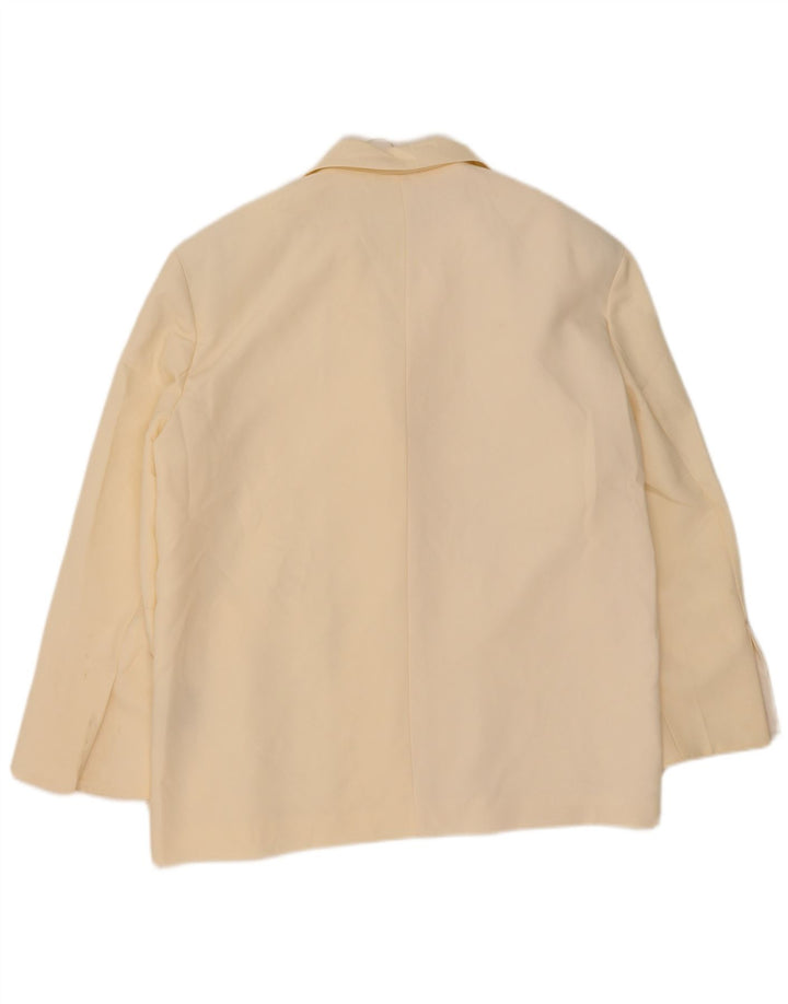 Zara Γυναικείο τζάκετ Blazer 2 κουμπιών UK 14 Medium Off White