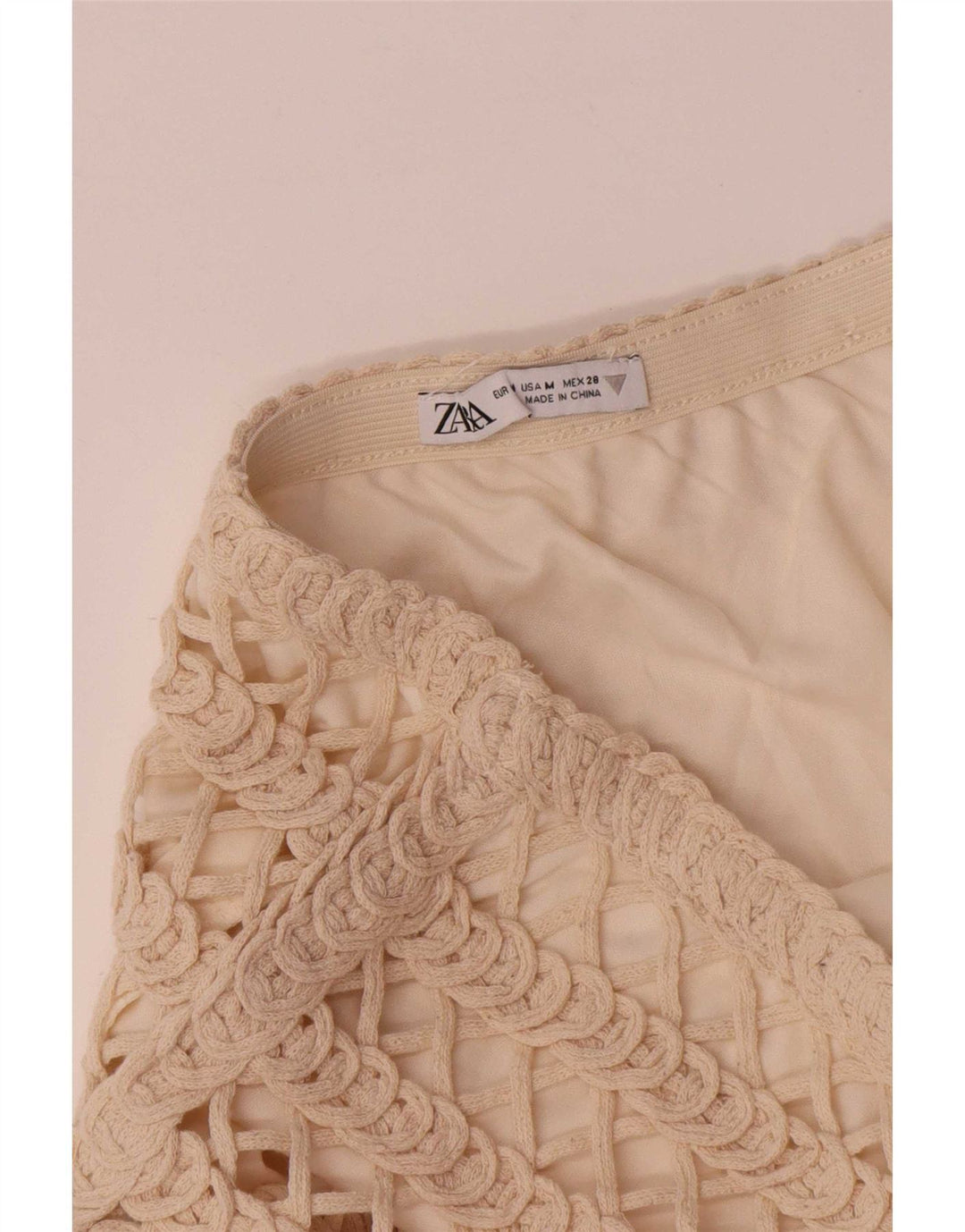 Zara Γυναικεία Maxi Φούστα Medium W28 Beige Βαμβακερή