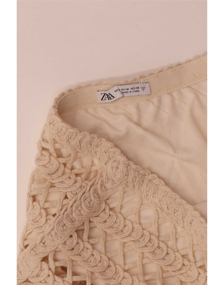 Zara Γυναικεία Maxi Φούστα Medium W28 Beige Βαμβακερή