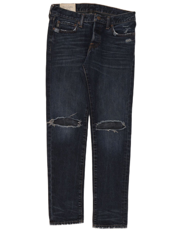 Abercrombie & Fitch Womens Distressed Slim Jeans W30 L30 Navy Blue