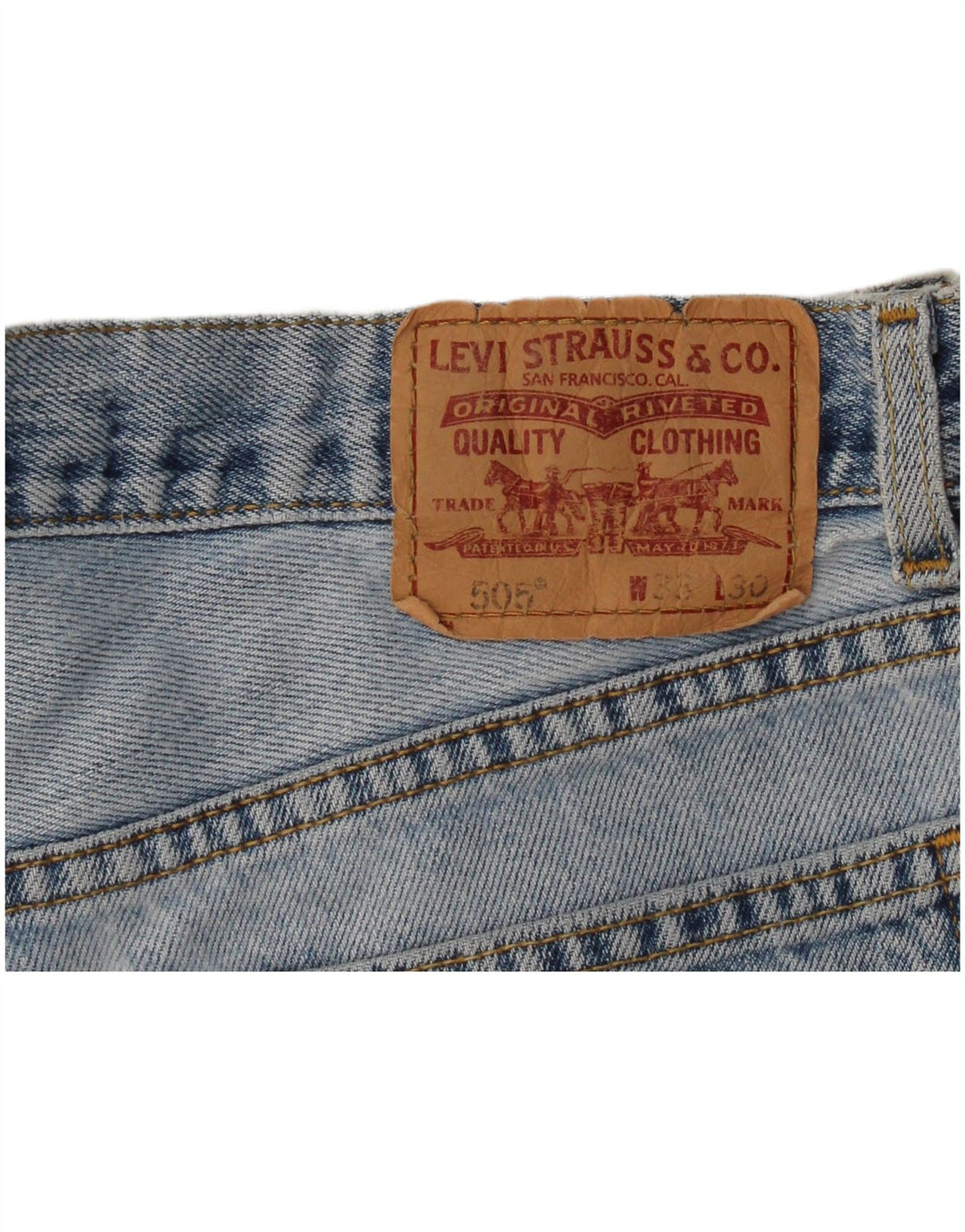 Levi's γυναικείο 505 ψηλόμεσο τζιν σορτς με κανονική εφαρμογή W33 μεσαίο μπλε