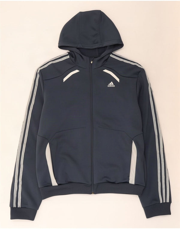 Ανδρικό πουλόβερ με κουκούλα με φερμουάρ Adidas Climalite Μεγάλο γκρι πολυεστέρα