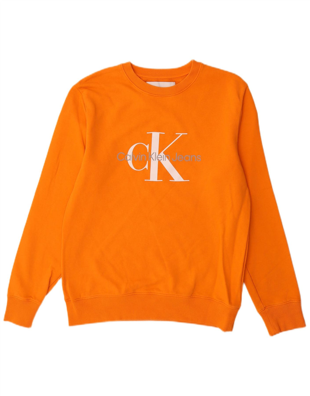 Ανδρικό γραφικό φούτερ Calvin Klein Jeans, μεσαίο πορτοκαλί βαμβακερό