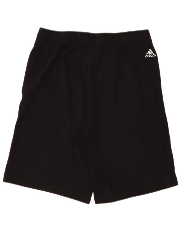 Ανδρικό γραφικό αθλητικό σορτς Adidas, μεσαίο μαύρο βαμβακερό