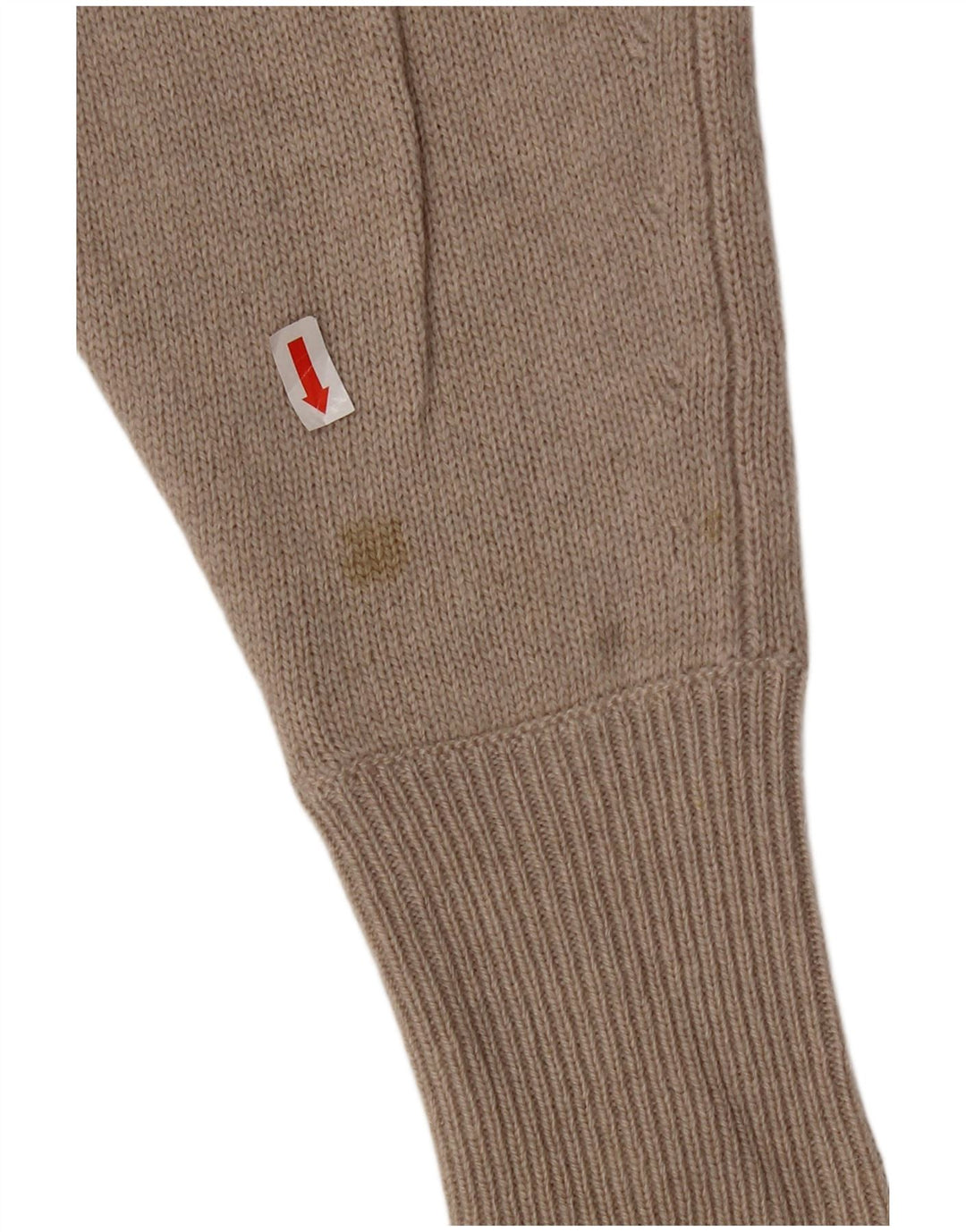 Massimo Dutti Γυναικείο πουλόβερ με λαιμόκοψη μεγάλου μεγέθους UK 6 XS μπεζ μαλλί