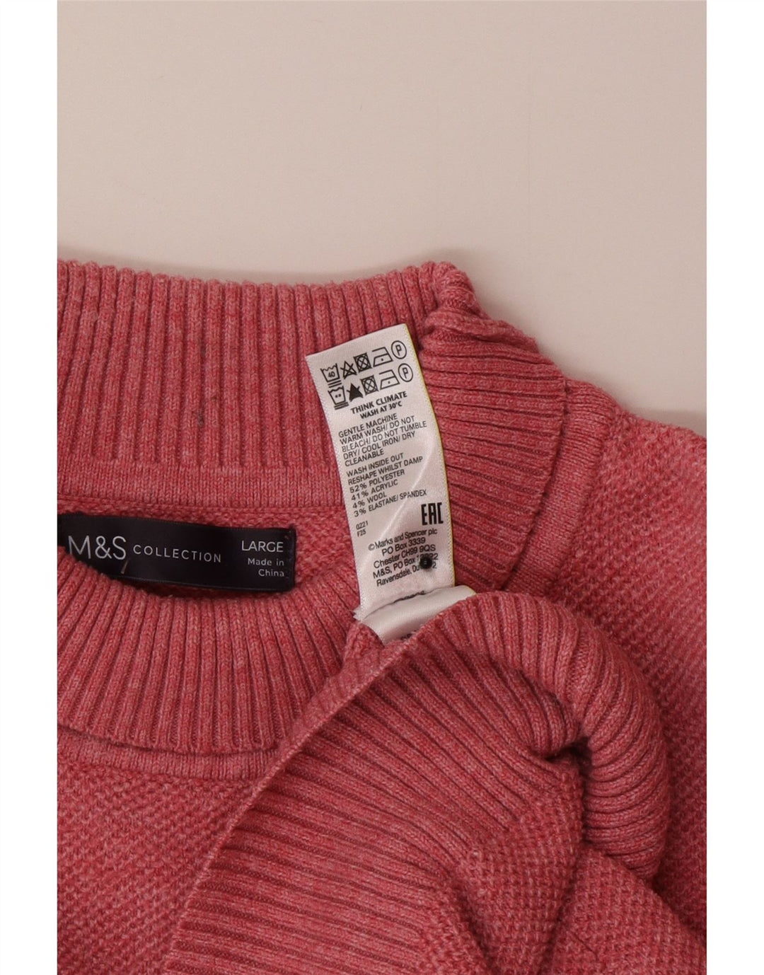 Marks & Spencer Γυναικείο πουλόβερ μεγάλου μεγέθους ρολό ροζ UK 16 μεγάλο ροζ