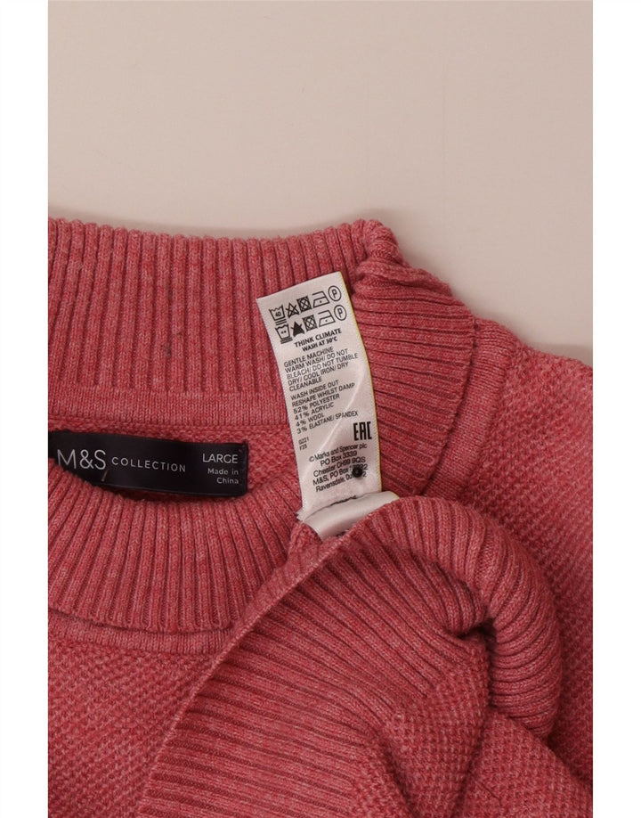 Marks & Spencer Γυναικείο πουλόβερ μεγάλου μεγέθους ρολό ροζ UK 16 μεγάλο ροζ