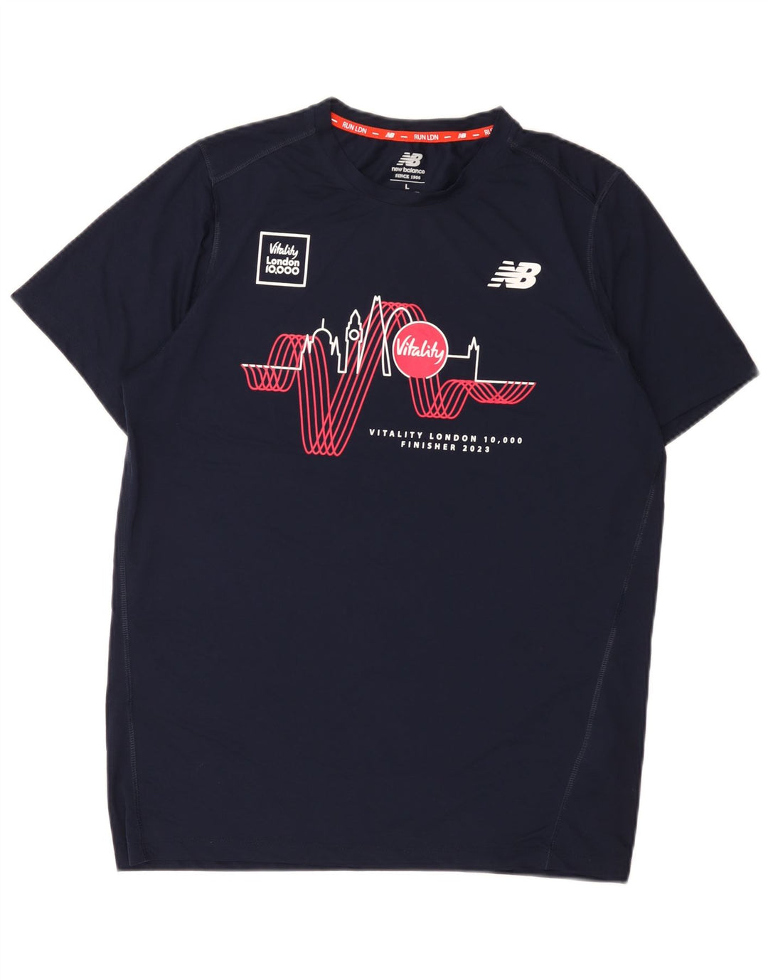 Ανδρικό γραφικό T-Shirt New Balance Top Large Navy Blue Polyester