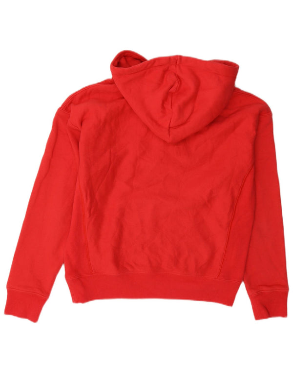 Champion Womens Reverse Weave Graphic Hoodie Jumper UK 10 Small Red Cotton