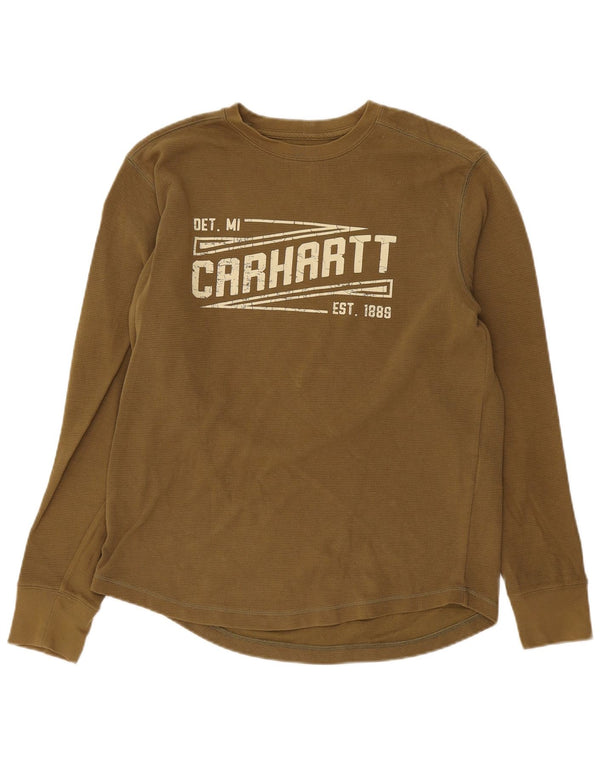 Ανδρικό γραφικό τοπ Carhartt Relaxed Fit Μακρυμάνικο μεσαίο πράσινο βαμβακερό