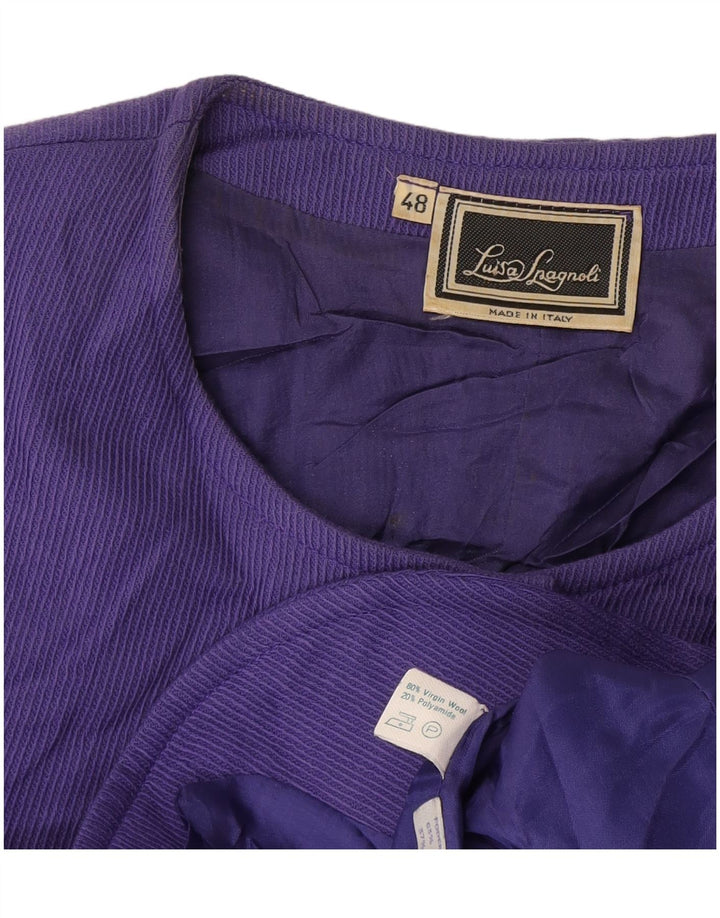 Luisa Spagnoli Γυναικείο σακάκι με 5 κουμπιά σακάκι IT 48 XL μωβ μαλλί