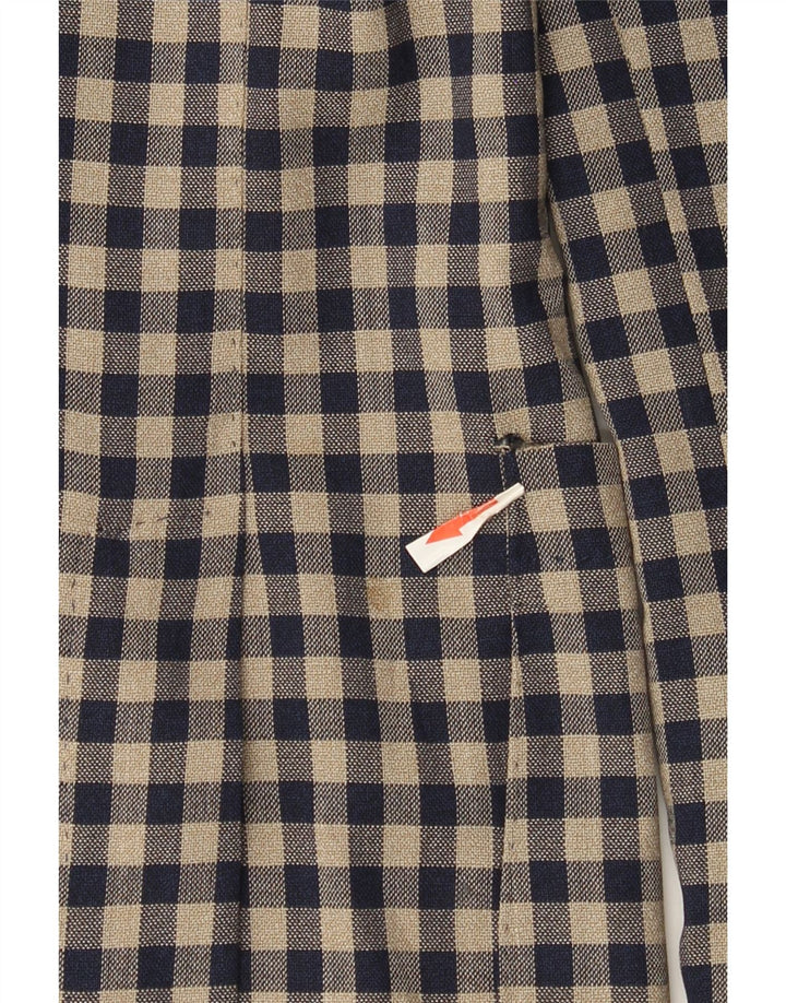 Angelico Ανδρικό σακάκι με 2 κουμπιά σακάκι IT 50 Μεγάλο μπεζ μαλλί Gingham