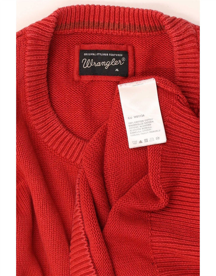 Ανδρικό πουλόβερ Wrangler Crew Neck Jumper XL Κόκκινο βαμβακερό