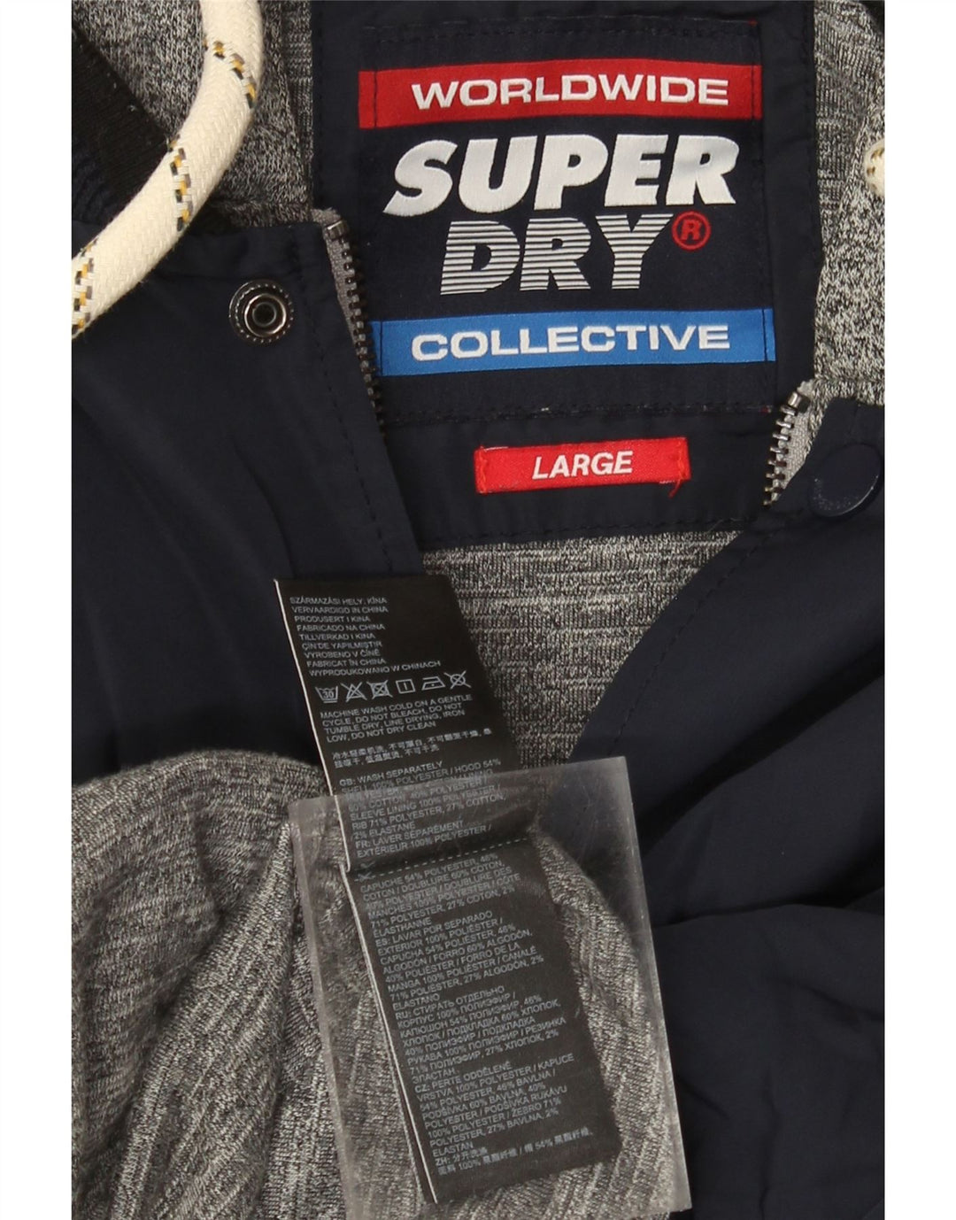 Ανδρικό μπουφάν Superdry Graphic Varsity UK 40 Large Navy Blue Colorblock