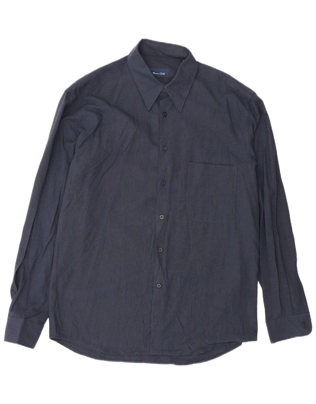 Ανδρικό πουκάμισο Massimo Dutti, μέγεθος 42, Μεγάλο Navy Blue Viscose