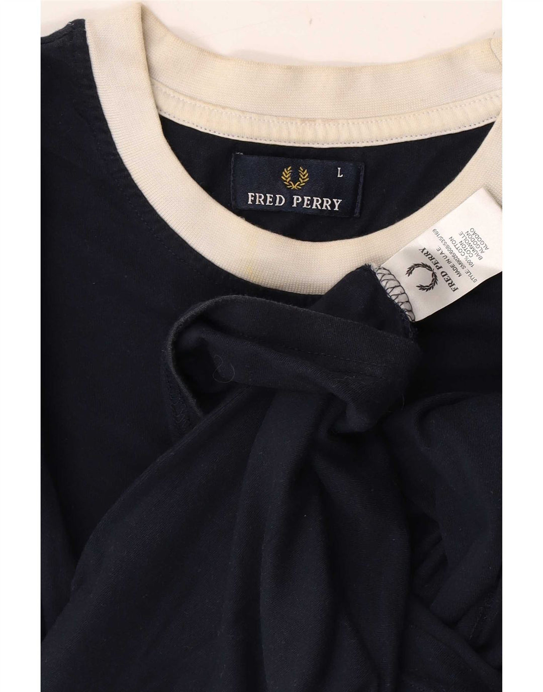 Fred Perry Ανδρικό T-Shirt Top Large Navy Blue από βαμβάκι