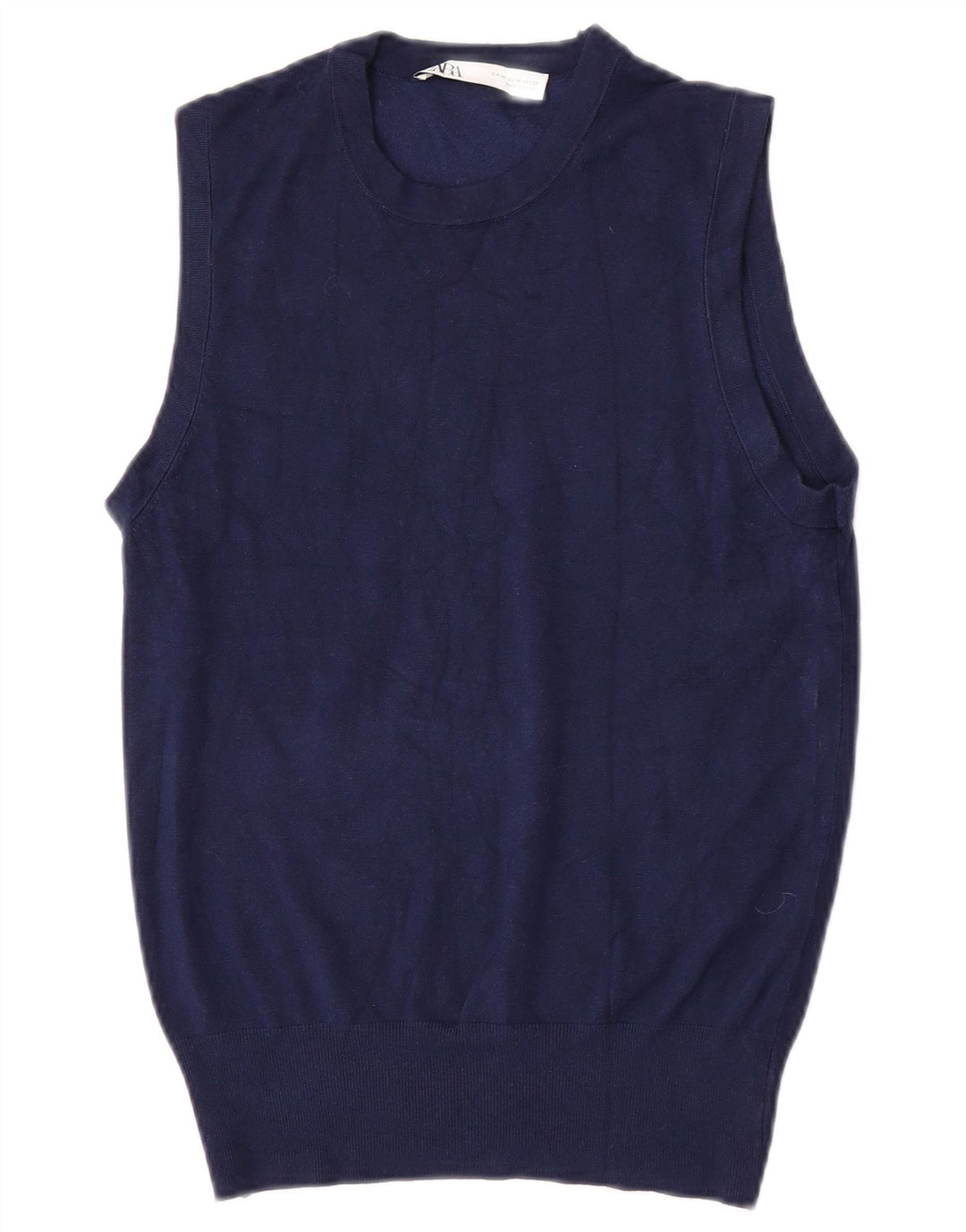 Zara Γυναικείο Γιλέκο Tank Top UK 12 Medium Navy Blue Viscose