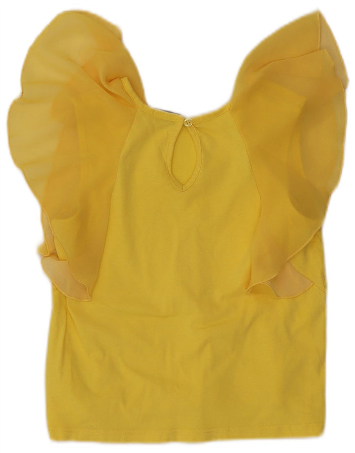 Pinko Γυναικεία Crop Μπλούζα Τοπ UK 8 Small Yellow Polyester