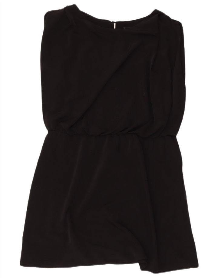 Zara Γυναικείο Αμάνικο Φόρεμα A-Line UK 14 Medium Μαύρο