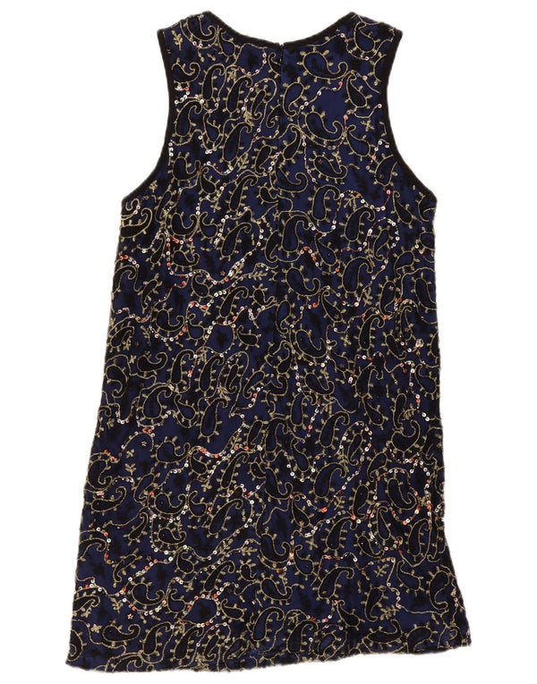 Zara Γυναικείο Trafaluc φόρεμα Shift UK 12 Medium Navy Blue Paisley
