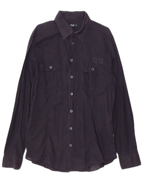 Dolce & Gabbana Mens Shirt Medium Navy Blue