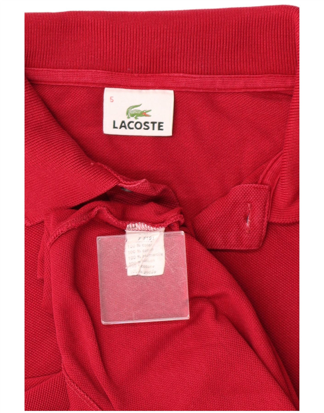 Ανδρικό μπλουζάκι πόλο LACOSTE, μέγεθος 5, μεγάλο κόκκινο βαμβακερό Classic