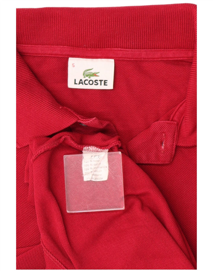 Ανδρικό μπλουζάκι πόλο LACOSTE, μέγεθος 5, μεγάλο κόκκινο βαμβακερό Classic