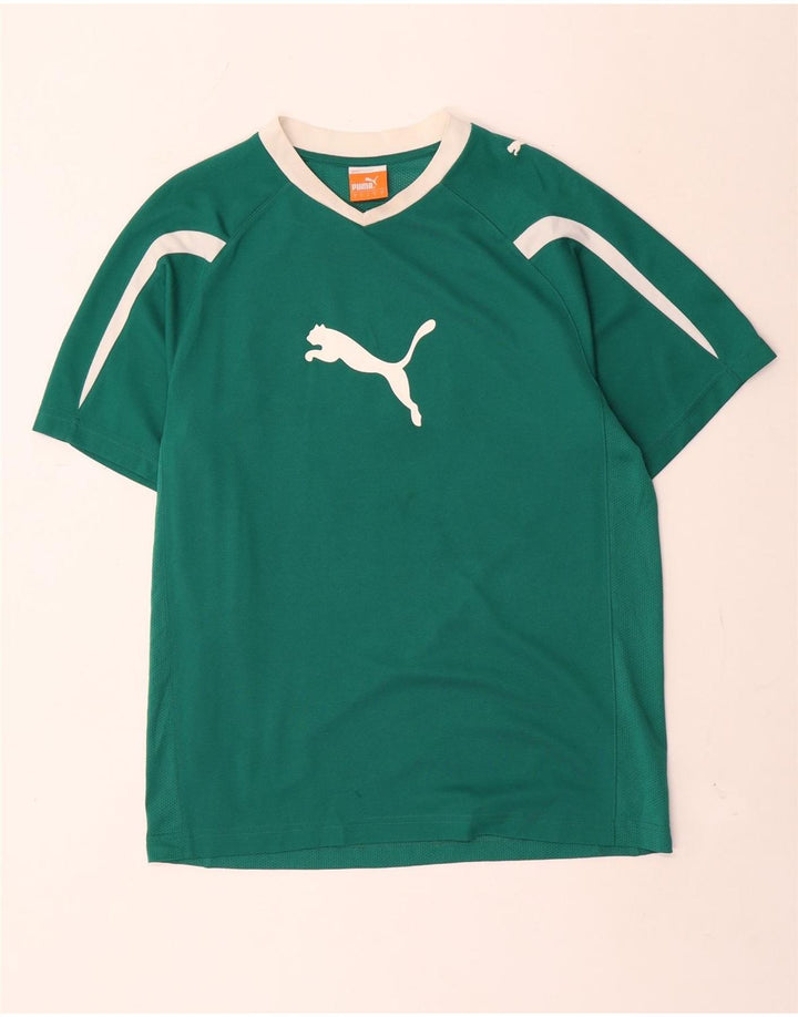 Ανδρικό γραφικό μπλουζάκι Puma Top Small Green Colourblock Πολυεστέρας