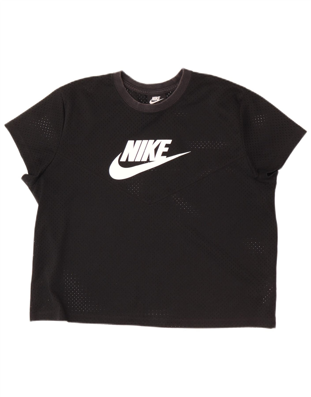 Γυναικείο γραφικό μπλουζάκι Nike τοπ UK 18 XL μαύρο πολυεστέρα