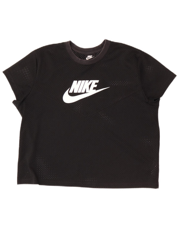 Γυναικείο γραφικό μπλουζάκι Nike τοπ UK 18 XL μαύρο πολυεστέρα