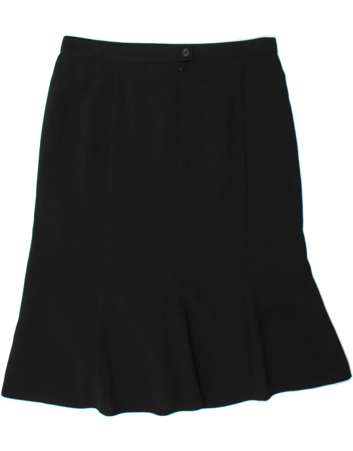 VINTAGE Womens A-Line Skirt IT 42 Medium W34 Black Polyester Vintage Vintage and Second-Hand Vintage from Messina Hembry 