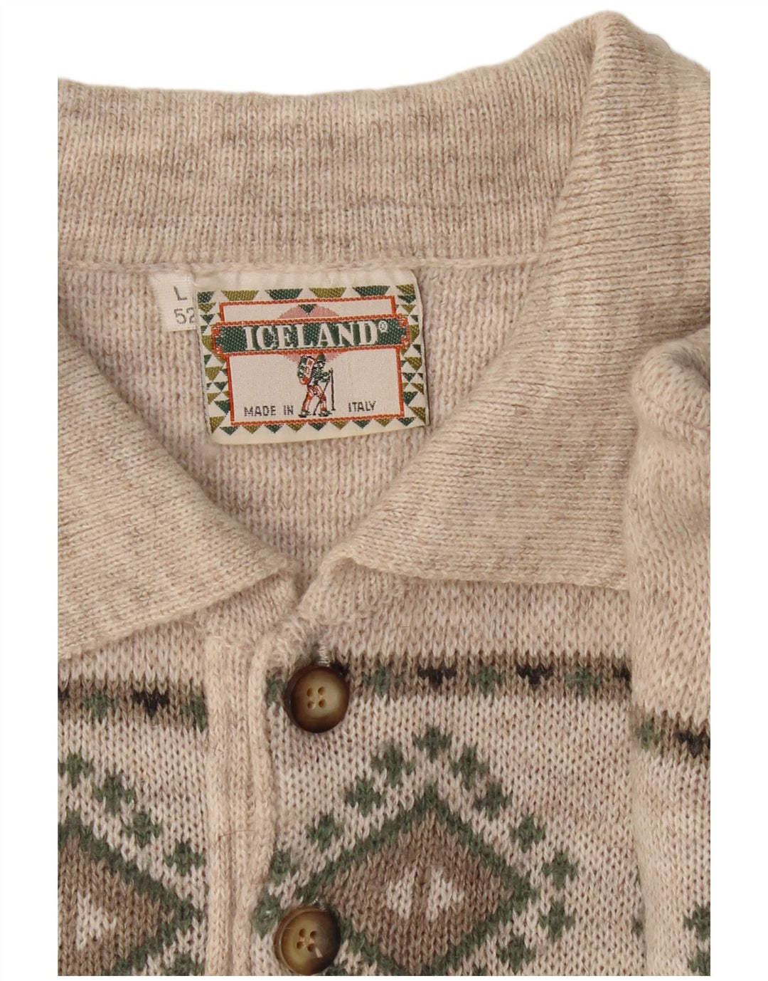 ICELAND Ανδρικό πουλόβερ Polo Neck Jumper IT 52 Large Grey Fair Isle