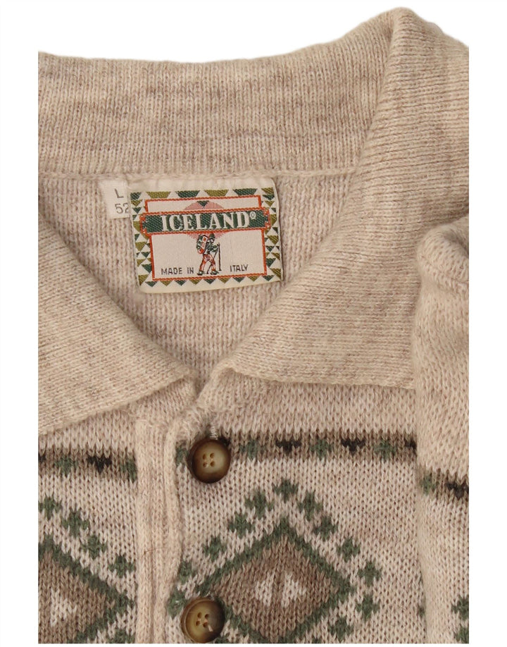 ICELAND Ανδρικό πουλόβερ Polo Neck Jumper IT 52 Large Grey Fair Isle