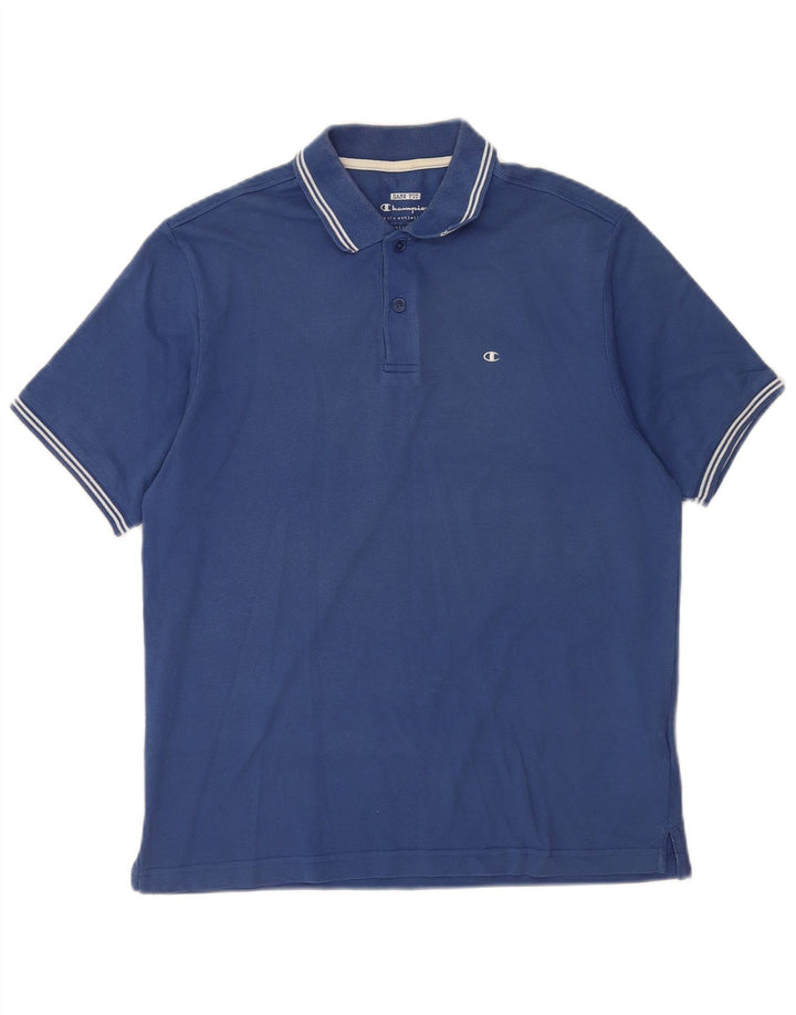 Ανδρικό μπλουζάκι πόλο Champion Easy Fit, μεσαίο μπλε βαμβακερό