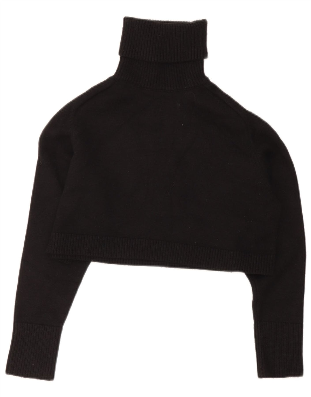 Zara Γυναικείο Roll Neck Crop Top 10 Small Black Viscose