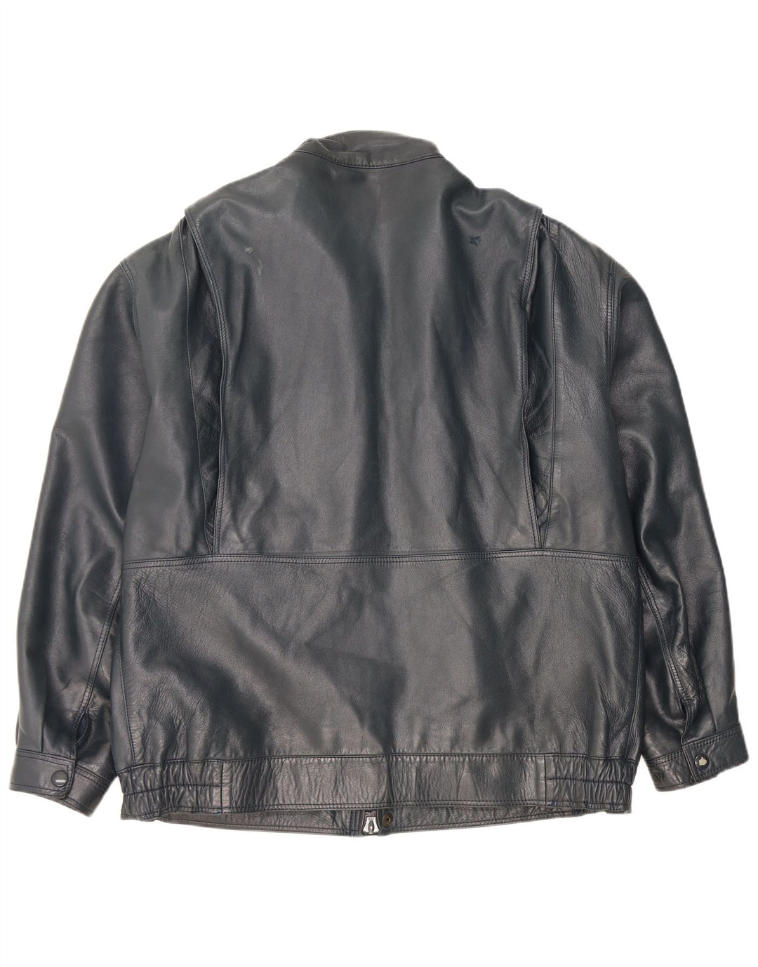 Vintage Ανδρικό Δερμάτινο Μπουφάν UK 42 XL Navy Blue Leather