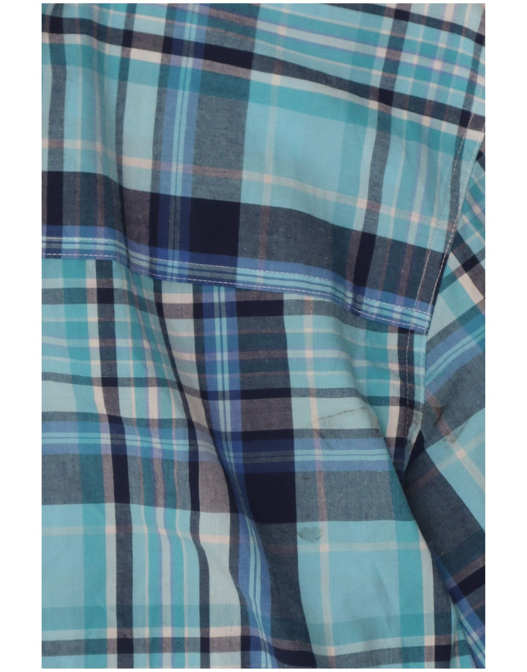 Chaps Mens Easy Care κοντομάνικο πουκάμισο μεγάλο μπλε βαμβακερό