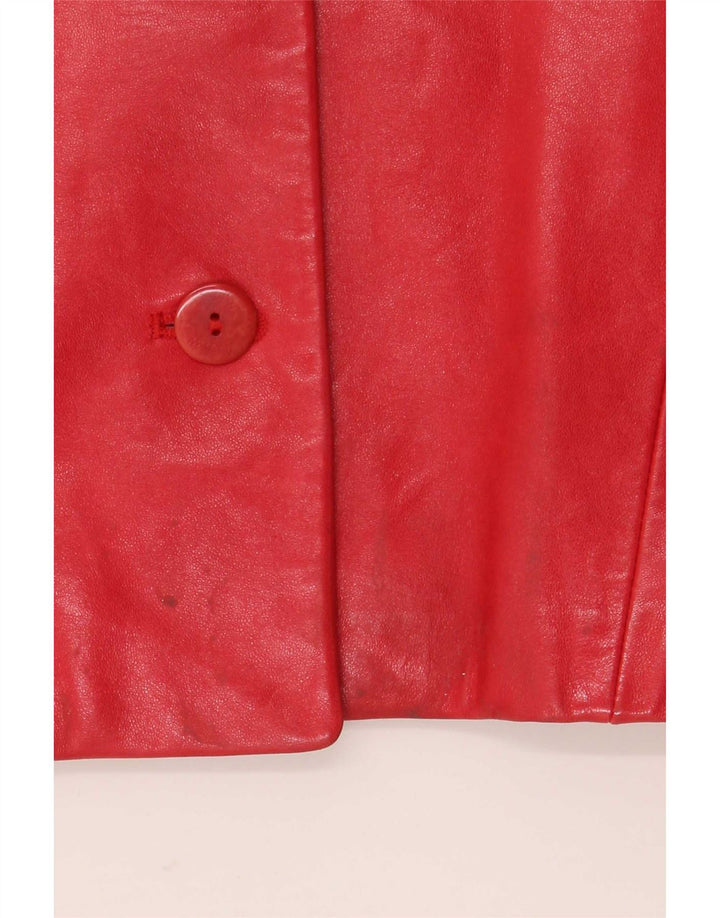 Marc Cain Γυναικείο δερμάτινο σακάκι με 4 κουμπιά US Small Red