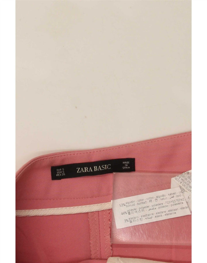 Zara Γυναικείο Hot Παντελόνι Μικρό W26 Ροζ Βαμβακερό