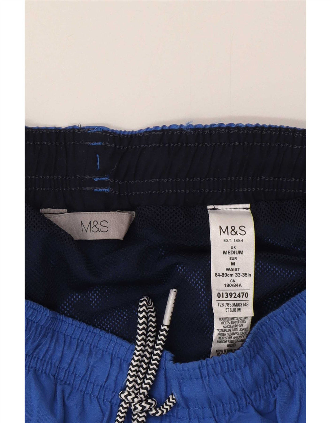 Ανδρικό σορτς κολύμβησης Marks & Spencer με μεσαίο μπλε πολυεστέρα
