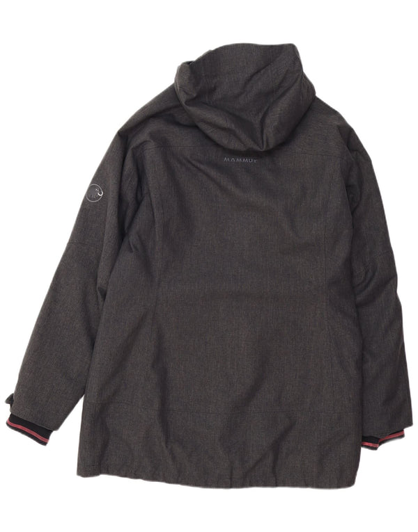 MAMMUT Womens Hooded Windbreaker Coat UK 16 Large Grey Polyester